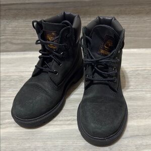 Timberland Kids Black Leather Waterproof Boots